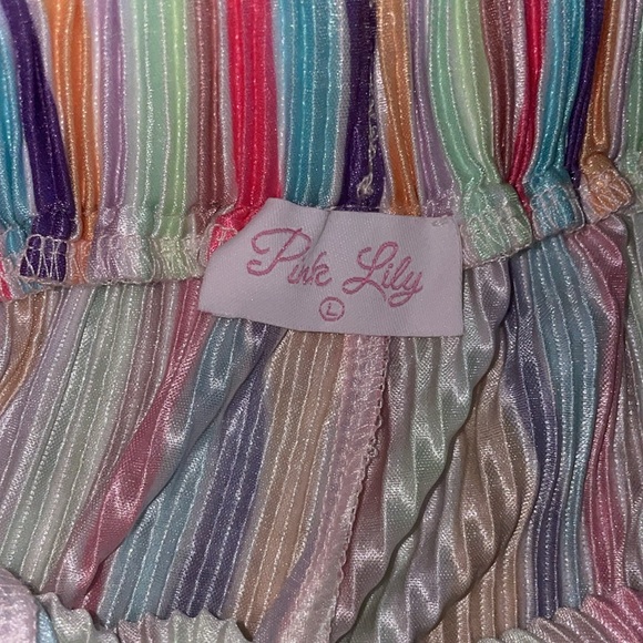 Pink Liky Bayside Brunch Pastel Stripped Plisse Button Up Set - Picture 6 of 10